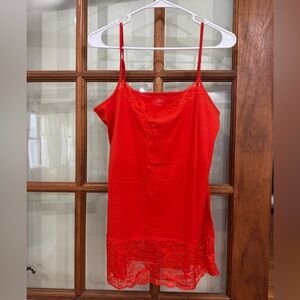 LOFT Vibrant Orange / Persimmon Lace Cami Tank Top